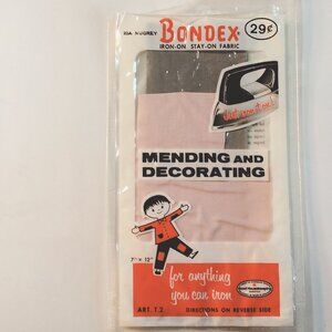 Bondex Iron On Fabric Patches Mending Decorating Pink Gray Vintage